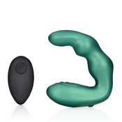 Ouch! Bent Vibrating Prostate Massager with Remote Control Metallic Green