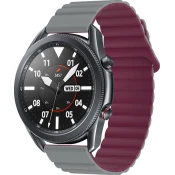 mobilNET univerzalni silikonski pašček za uro 20mm, bordo sivi