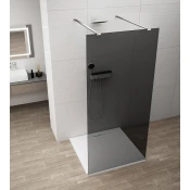 ESCA CHROME Enodelna steklena plošča za prho, prostostoječa, dimljeno steklo, 1400 mm - Polysan - ESCA - 36 - Enostranski zaslon Walk - 1400 - 2100 - 8 - 14