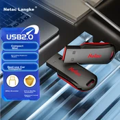 Netac USB Flash memorija, 64GB, USB 2.0, Crna