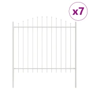 Vrtna Ograda 7 pcs Bijelo 170 x 165 cm Celik s prahom premazan