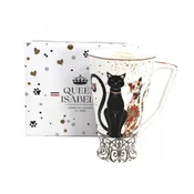 Elegantna velika porcelanasta skodelica, kolekcija Mačke, 400 ml, kot darilo