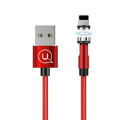 Lightning pleteni magnetni kabel Usams U59 s rotirajućom glavom - 1m - crveni