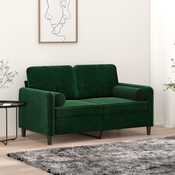 Ukrasni jastuci 2 kom tamnozeleni O 15 x 50 cm baršunasti