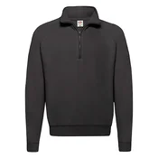 Black Mens Zip Neck Sweatshirt Fruit of the Loom