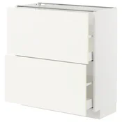 METOD / MAXIMERA Podni element,2 fioke, bela/Vallstena bela, 80x37 cm