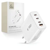 Tech-protect Polnilnik Tech-Protect NC100W-GAN omrežni GaN 3x USB-C PD 100W/USB-A QC 3.0 - bel