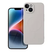 OEM SILICONE MAG COVER ovitek, združljiv z MagSafe, za iPhone 14, bel