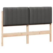 Vidaxl Tapecirano vzglavje z vzglavjem Rjava in temno siva 140 cm