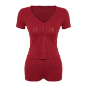 Trendyol Milla Ženski set pidžame Thmss24Pt00097, Bordo