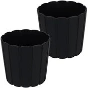 shumee Plastični cvetlični lonček za rože in zelišča na balkonu ali terasi, antracit, 17 cm, 2 kosa.
