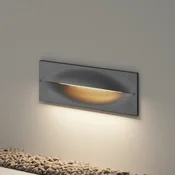 Lucande LED stenska svetilka za vgradnjo Zandro, 25 cm, antracit, IP65 - Sodobni - Kovina