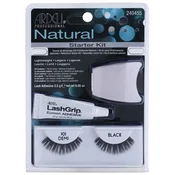 Ardell Natural trepavice za lijepljenje s ljepilom i aplikatorom 101 Demi Black