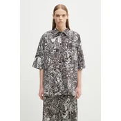 Bombažna srajca Marcelo Burlon Aop Mech Bowling Shirt Dark Grey Medium