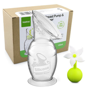 haakaa® generation 2 silikonska prsna črpalka 150ml z zamaškom flower white
