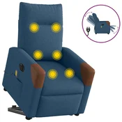 Elektricna stojna masažna fotelja, plava, tkanina