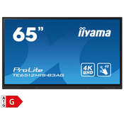 iiyama 65 Anti-Glare IPS Panel with 40 Point Touch, 3840x2160 Resolution, 8ms Response Time, 400cd/m2 Brightness