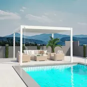 Bioklimatska pergola Antares — Samostoječa/3.6 x 4/Bela/Ročni