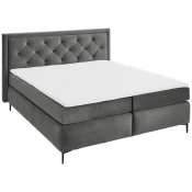 Boxxx BOXSPRING POSTELJA 180 cm  x 200 cm , tekstil siva