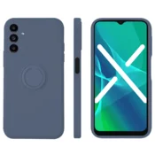 Onasi Silikonski ovitek Liquid Ring za Samsung Galaxy A32 A326 5G - sivo moder
