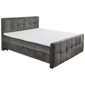 MID.YOU POSTELJA Z VZMETNICO 180 cm  x 200 cm , tekstil, leseni material antracit