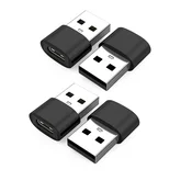 INF Komplet 4x USB na USB-C adapterjev – Type-C v USB-A, USB 2.0 polnjenje in podatki Black, (5000276880)