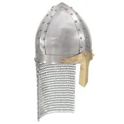 Replika križarske viteške kacige za LARP srebrna celicna