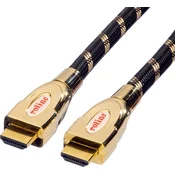 ROLINE Roline HDMI priključni kabel HDMI-A vtič\, HDMI-A vtič 1.50 m črna/zlata 11.04.5694 #####4K UHD\, dvojno oklopljen HDMI kabel, (20415492)