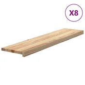 shumee vidaXL Podloge za stopnice 8 kosov 110x25x2 cm trdna hrastovina