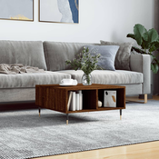 Stolic za kavu smeda boja hrasta 60x60x30 cm konstruirano drvo