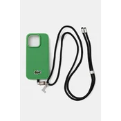 Etui za telefon Lacoste iPhone 15 Pro zelena barva, LCHMBCP15LPVCN