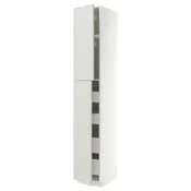 METOD / MAXIMERA Vis.el. s 2 vrata/4 fioke, bela/Aspudden svetlosiva, 40x60x240 cm