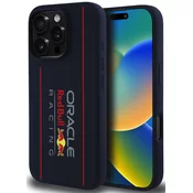 Ovitek Red Bull silikonski ovitek z navpičnim MagSafe logotipom za iPhone 16 Pro mornarsko moder (RBHMP16L24SIOLRV)