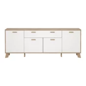Bela komoda v hrastovem dekorju 196x73x39 cm Ikast – Tvilum