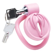 Pussification Pink Compact Chastity System with Adjustable Rings AH542