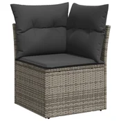 Sjedeća garnitura za vrt 9 kom. Siva poliratan 287,5 x 122,5 x 69 cm