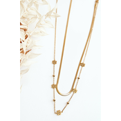 Womens snake chain with flowers, gold