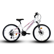 Olpran brdski bicikl 24" Spirit Sus Full Disc Lady, bijelo-ružičasti, 15"