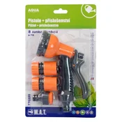 Pištola 8 funkcij plastika + pribor AQUA