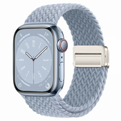 Silikonski pas za uro Apple Watch (42/44/45/46/49 mm) Nylon Braid - mist blue