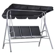 Homestar Vrtna gugalnica za 3 osebe 171x108x154 cm črno-srebrna