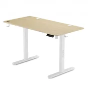 SENSE7 Električna miza NOJO 120x60 cm, nastavljiva višina, bor, bela konstrukcija