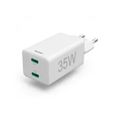 HAMA Kucni Punjac, PD/Qualcomm, 2xUSB-C, 35W, Beli