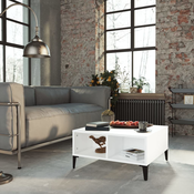 Stolic za kavu bijeli 60 x 60 x 30 cm od konstruiranog drva