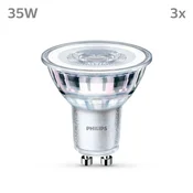 Philipsova sijalka LED GU10 3,5W 255lm 827 prozorna 36° 3 kosi - Steklo
