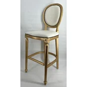 Casa Padrino baroque bar chair gray/gold - Handmade solid wood bar stool with fine velvet - Baroque bar furniture - Noble & Magnificent