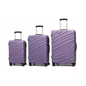 Set kofera 3u1 u lavanda boji - talasasti reljefni dezen
