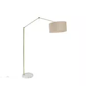 Stoječa svetilka zlata z svetlo rjavo kapico 50 cm nastavljiva - Editor