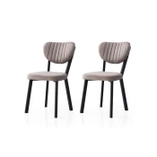 Hanah Home Set trpezarijskih stolica Beta 834 V2, 2 komada, Sivi