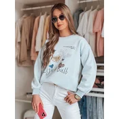 Bluza damska oversize z sercami PINKNOTE niebieska Dstreet